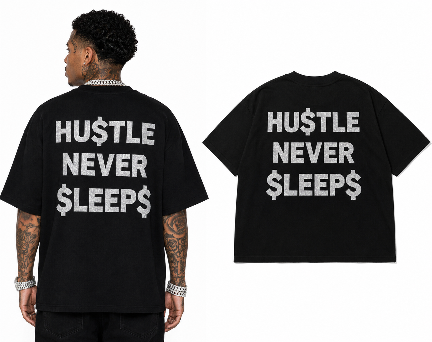 Camiseta de manga corta con diseño en piedra simulando diamantes