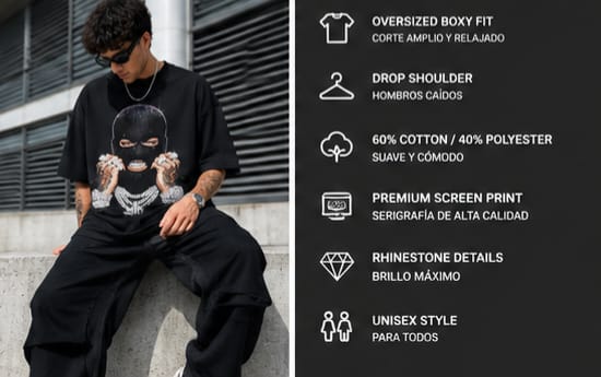 Camiseta de manga corta con diseño en piedra simulando diamantes