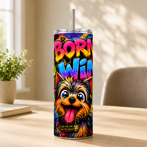 20 oz Straight Stainless Steel Tumbler with Leakproof Lid and Metal Straw
